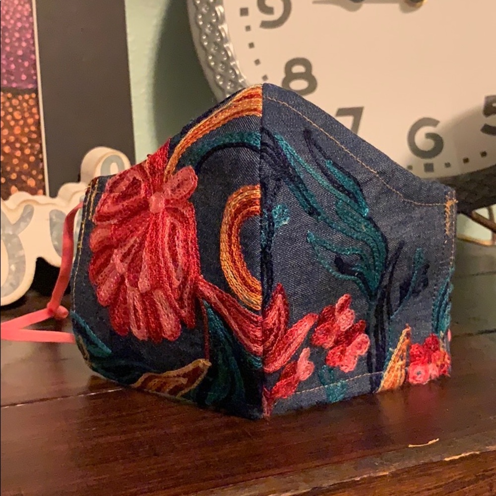Embroidery Denim Face Mask